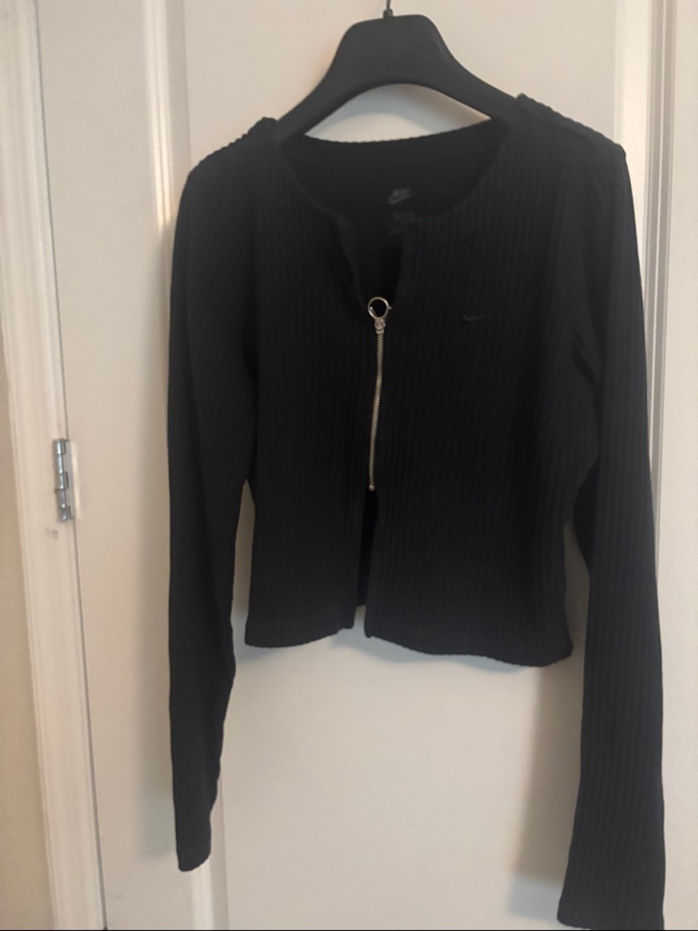 Nike Black Ribbed Crew with Subtle Logo